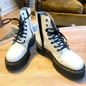 White platform Dr. Marten boots - size 8